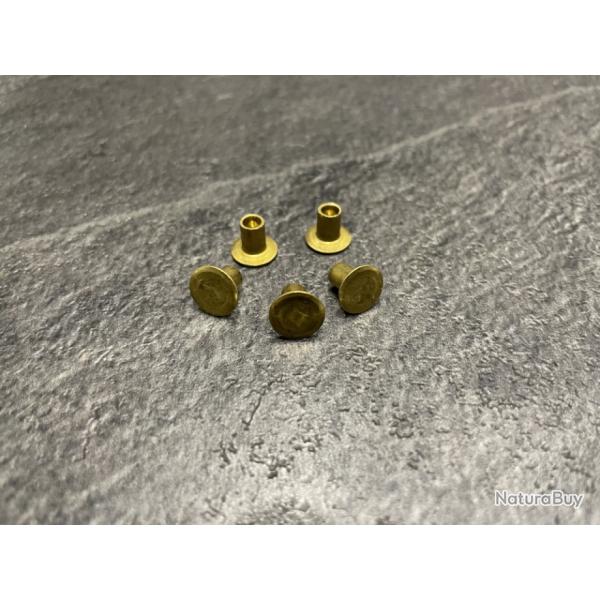 Lot de 5 rivets laiton 7-4 pour plaque de cuir pour crosse USM1 A1