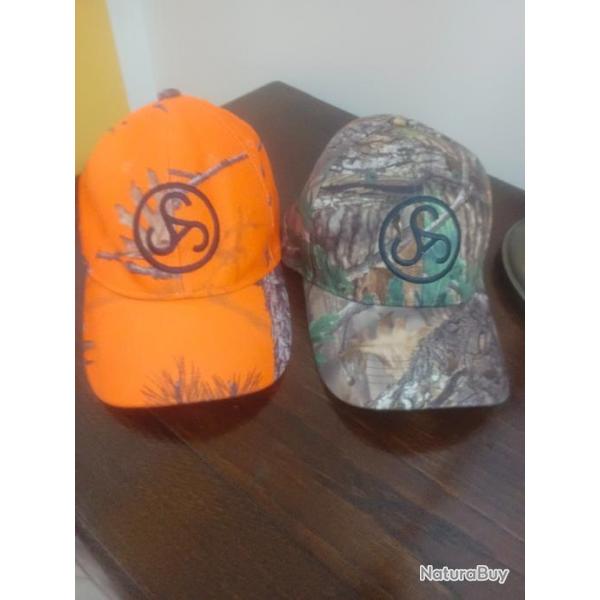 Casquettes Sauer  une camouflage vert /une  camouflage orange