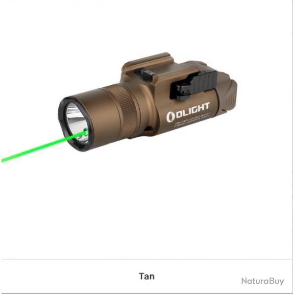 Olight Baldr Pro R - Lampe Tactique 1913 GL Avec Laser Vert & 1350 lumens LED TAN