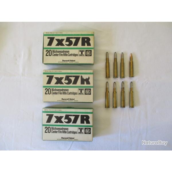 LOT DE 68 BALLES RWS 7X57R