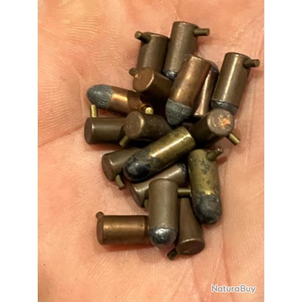 lot de 17 anciennes munitions 5 mm  broches