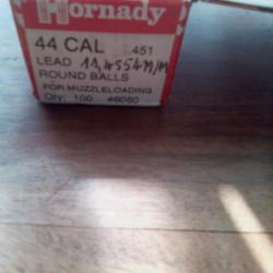 Balles plomb  rondes Hornady  Cal: 44