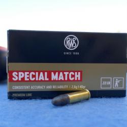 50 cartouches 22LR SPECIAL MATCH de RWS