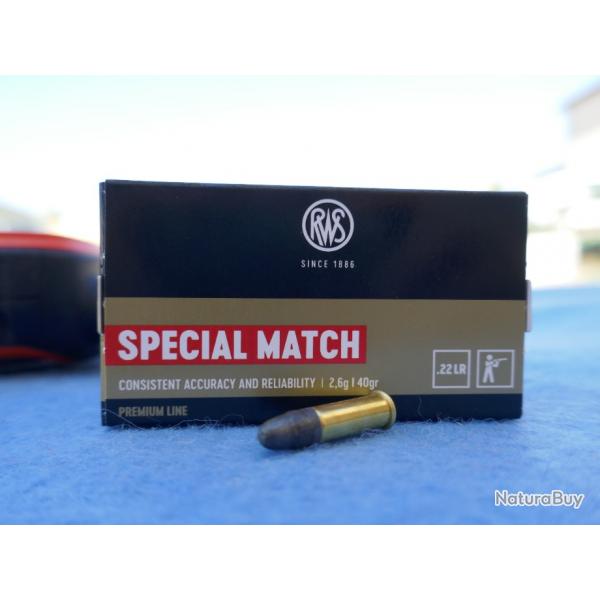 50 cartouches 22LR SPECIAL MATCH de RWS