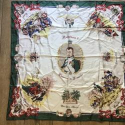 RARE FOULARD  « NAPOLÉON  1 ÈRE.  EMPEREUR DES FRANÇAIS « VÉRITABLE SOIE MADE IN FRANCE