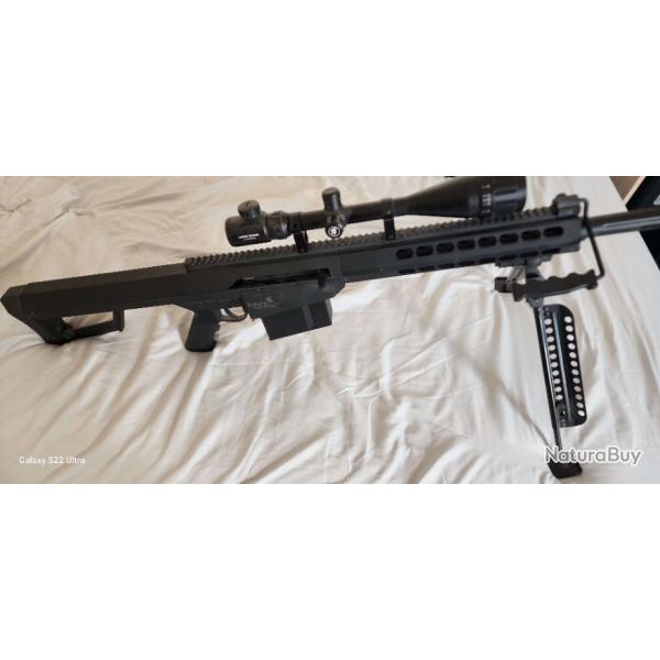 Sniper Barrett M82 LT-20 Noir + Bipied + Lunette 6-24x50AOEG