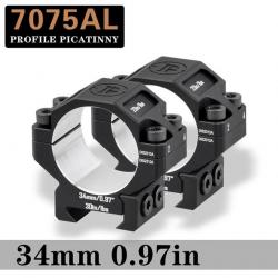 Collier de montage 7075AL usiné CNC picatinny 20mm - Montage bas 0,97"