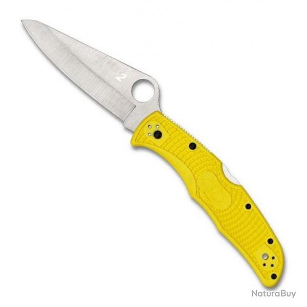 Couteau "Pacific Salt 2" H-2 / nylon-fibre de verre jaune, Tranchant plein [Spyderco]