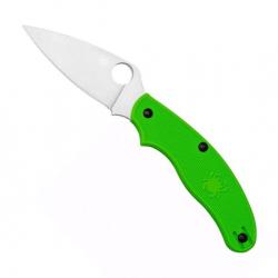 Couteau "UK Penknife Salt" LC200N / nylon-fibre de verre, Couleur vert, Tranchant plein [Spyderco]