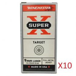 VENTE FLASH ! - Pack de 500 Balles Winchester Cal.9x19 FMJ 124gr (10 Boites de 50)