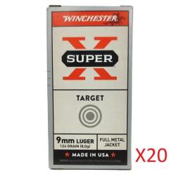 VENTE FLASH ! - Pack de 1000 Balles Winchester Cal.9x19 FMJ 124gr (20 boites de 50)