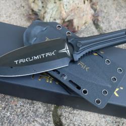 Couteau Takumitak SENTINEL Dagger Black Military Lame Acier D2 Manche G10 Etui Kydex 203BK