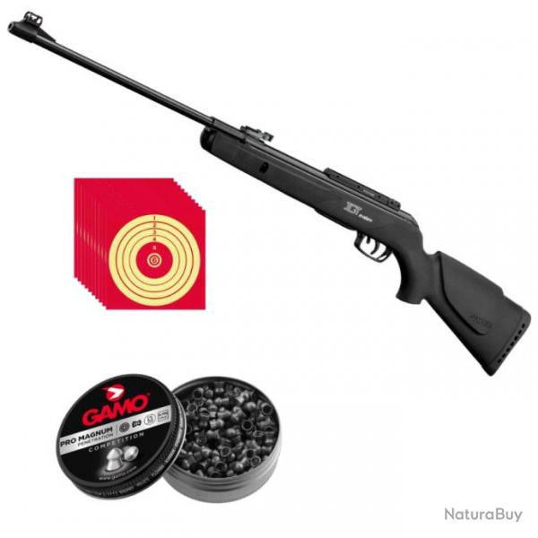 Carabine  plomb Gamo BIG CAT 1000-E IGT Cal.4.5 + 250 plombs tte pointu + cibles