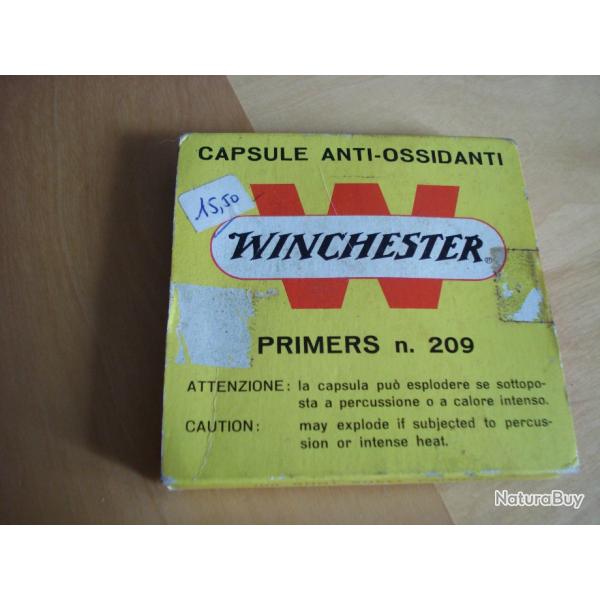 Boite complte ancienne amorces Winchester pour l'Italie