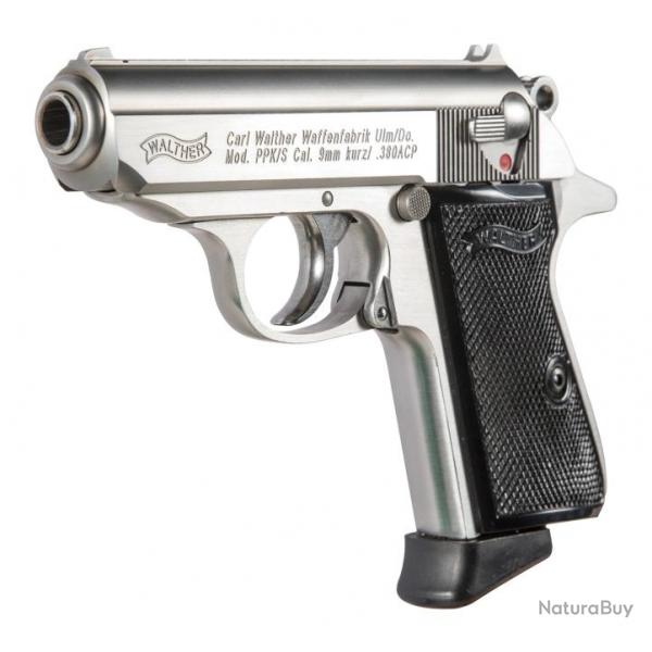 PISTOLET WALTHER PPK/S , 7 CPS CAL 380ACP - INOX