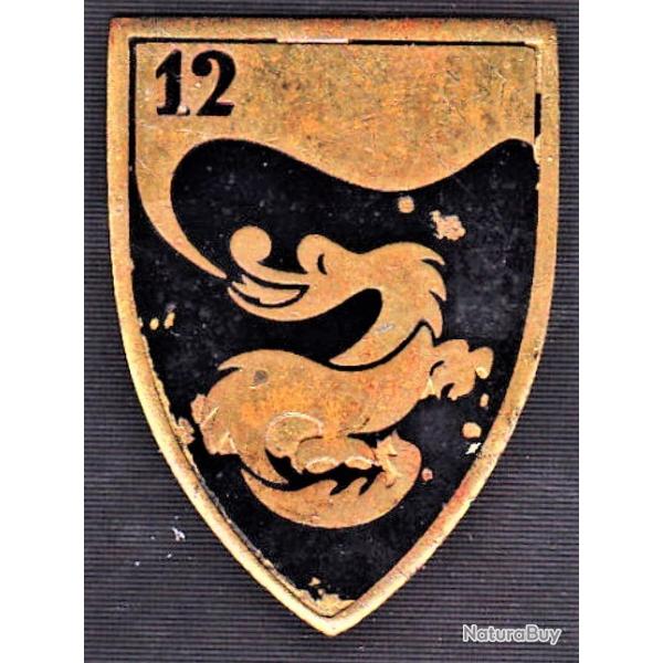 12 Rgiment de Dragons. T1. cu peint, 3 pontets. petits manques de peinture. Cerca 1945. Artisanal