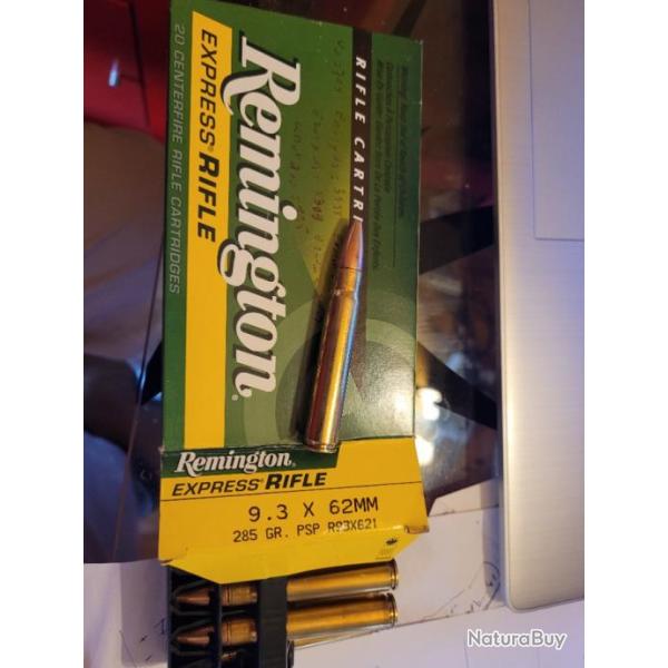 A vendre 18 munitions  Remington  9.3 x 62  Express Rifle  PSP  Prix pour 1 boite