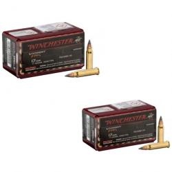 Lot de 2 boîtes de 50 cartouches Varmint 17 HMR Winchester