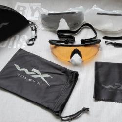 Pack Lunettes Balistique Wiley X saber ADV Noir fumé/ Rouille / Transparent état NEUF