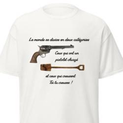 T-SHIRT HUMOUR LE MONDE SE DIVISE EN DEUX CATEGORIES - Le Bon La Brute Le Truand