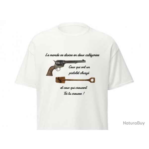 T-SHIRT HUMOUR LE MONDE SE DIVISE EN DEUX CATEGORIES - Le Bon La Brute Le Truand