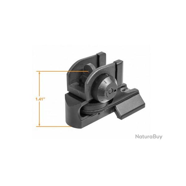 Hausse fixe UTG pour AR15-HAUSSE FIXE ARRIERE UTG POUR AR15 (compatible AD99995)