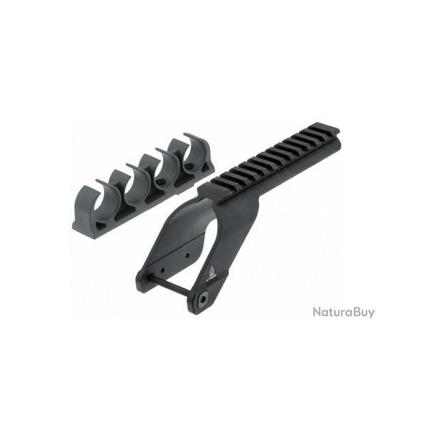 Rail Picatinny et porte cartouches pour Maverick 88 / Mossberg 500 - 590 - UTG-RAIL PICATINNY + PORT