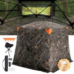 VEVOR : Tente de Chasse Store Camouflage Transparent Vision Large 4 à 5 Personnes Haute Qualité