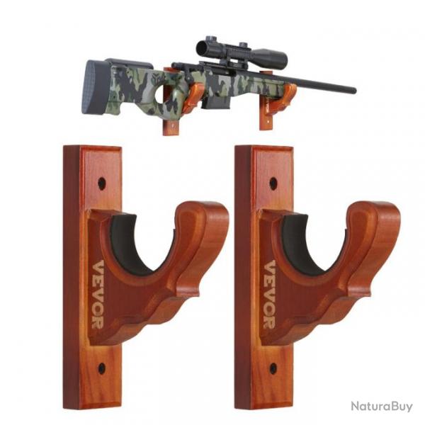 Support Mural en Bois Massif - Armes  Feu Crochets pour Fusils de Chasse ou Pistolet Haute Qualit