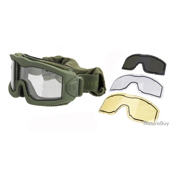 LANCER TACTICAL MASQUE SRIE AERO THERMAL AVEC 3 CRANS - VERT OLIVE