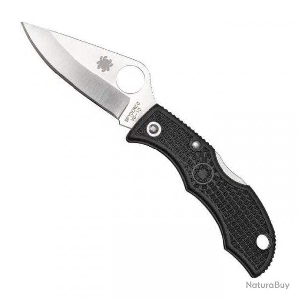 Couteau "Ladybug 3" VG-10 / nylon-fibre de verre noir, Tranchant plein [Spyderco]