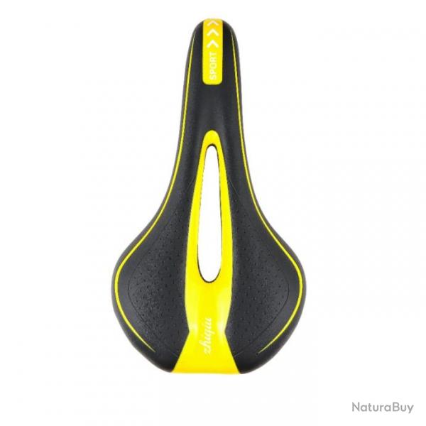 Selle Confort Gel Coussin pour BMX, VTT Vlo  montage Route Etanche Noir/Jaune