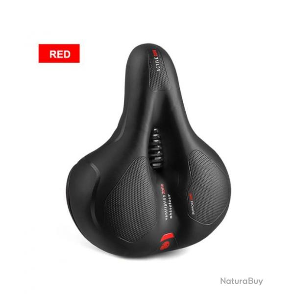 Selle Creuse Respirante de Vlo de Route et VTT pour Homme  Femme  Ergonomique Confortable Rouge