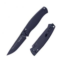 Couteau Real Steel Pathfinder Black Manche G10 Lame Drop Point Acier 14C28N BLK Slide Lock RS7851BB