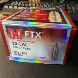 Ogives HORNADY .308 cal.30-30 Win FTX 160gr /100