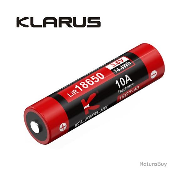 Batterie Klarus 18GT-40 18650 4000mAh protge - autonomie prolonge