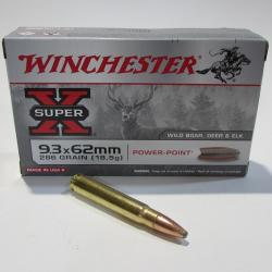 1 boite de 20 cartouches en 9,3x62, winchester Power point 286 grains,