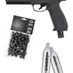 Pack Pistolet PDW50 C50 VESTA + 50 Billes Caoutchouc Cal.50 Umarex + 5 CO2 12G - Braderie Automne