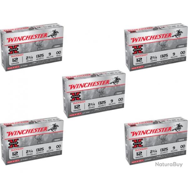 Lot de 5 botes de 50 cartouches T22 Winchester 22LR