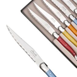 Coffret de 6 Couteaux à steak Laguiole ABS coloris assortis
