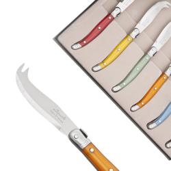 Coffret de 6 fromagettes Laguiole nacrées coloris assortis