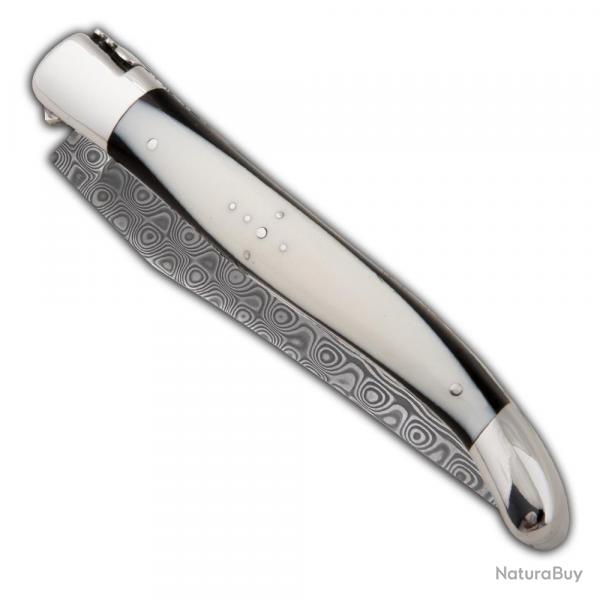 Couteau Laguiole avec manche bi-matire bne izmir et lame en acier Damas