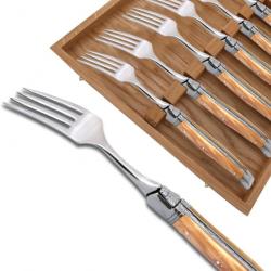 Coffret de 6 fourchettes Laguiole avec un manche en bois Palissandre