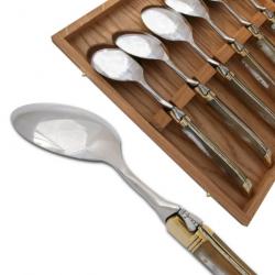 Coffret de 6 cuillères à soupe Laguiole Manche en Corne blonde