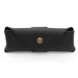 Etui cuir horizontal noir avec languette