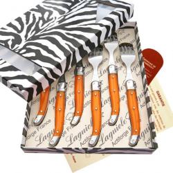 Coffret de 6 fourchettes Laguiole ABS de couleur orange