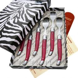 Coffret de 6 fourchettes Laguiole ABS de couleur fuschia