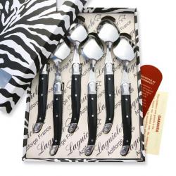 Coffret de 6 cuillères à soupe Laguiole ABS de couleur noire