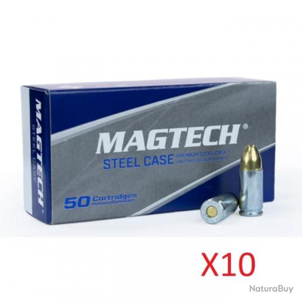 VENTE FLASH ! - Pack de 500 Balles Magtech Douilles Acier Cal.9x19 FMJ 124gr (10 Boites de 50)