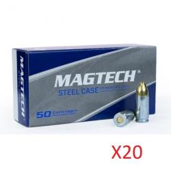 VENTE FLASH ! - Pack de 1000 Balles Magtech Douilles Acier Cal.9x19 FMJ 124gr (20 Boites de 50)